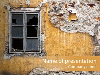 Damage Frame Wall PowerPoint Template