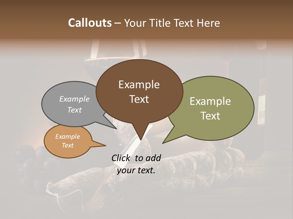Cut Hard Sausage PowerPoint Template