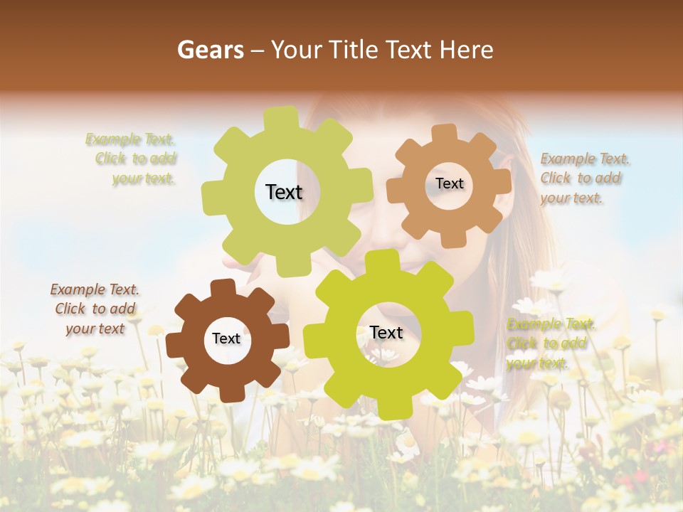 Spring Blue Face PowerPoint Template