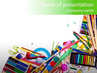 Crayon Stationery Nobody PowerPoint Template