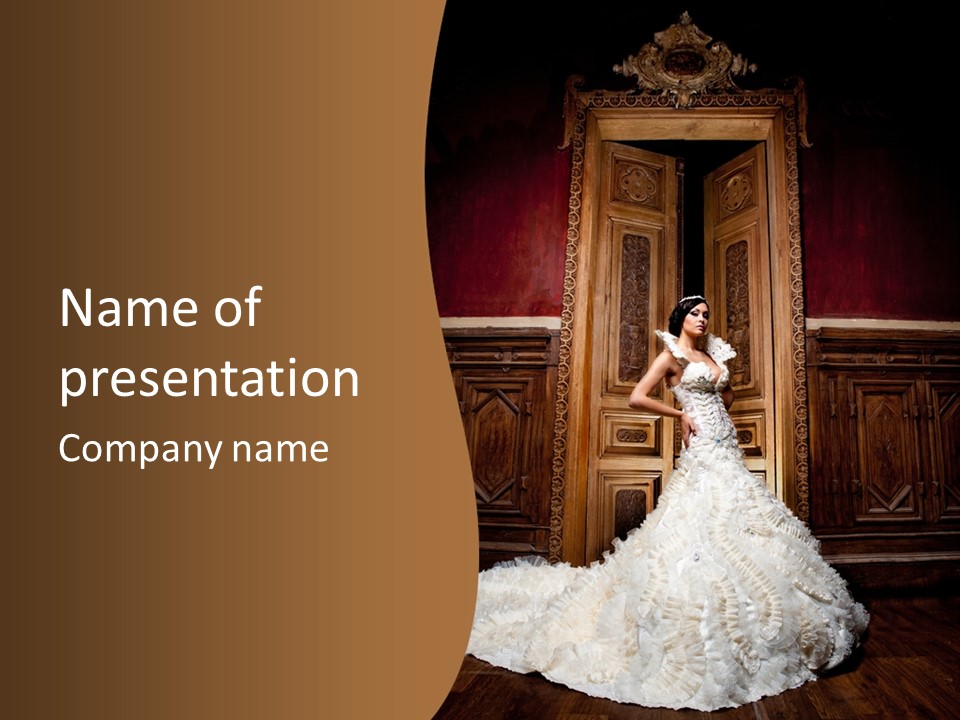 Portrait Wedding Newlyweds PowerPoint Template