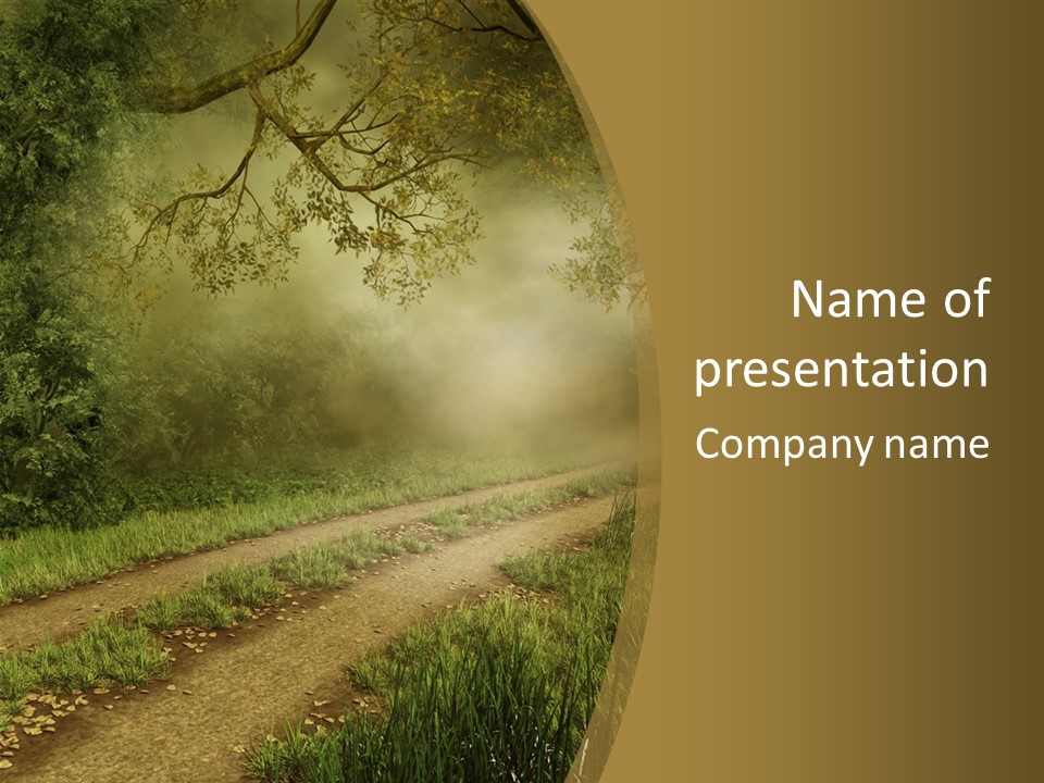 Forest Road Landscape PowerPoint Template