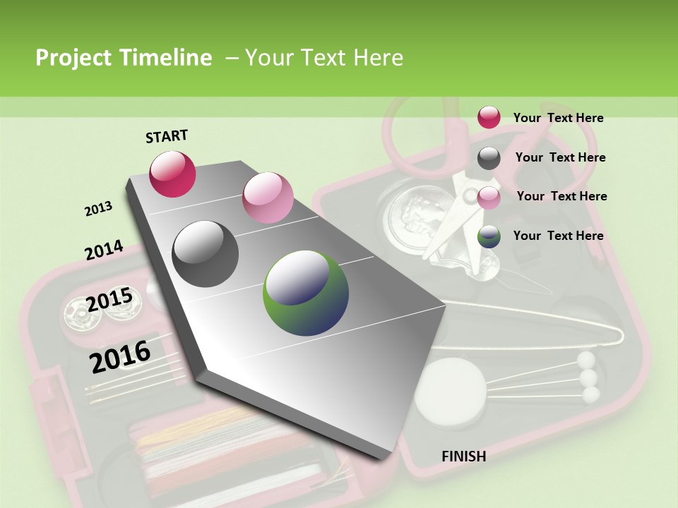 Tweezers Sewing Small PowerPoint Template