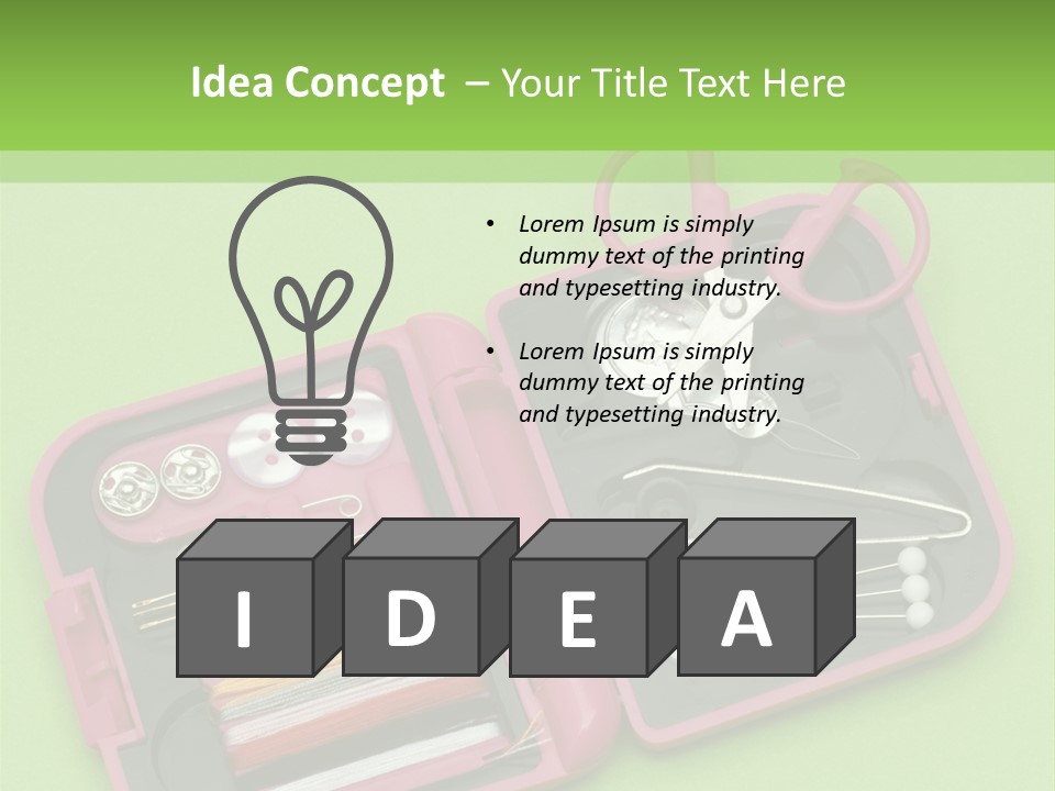 Tweezers Sewing Small PowerPoint Template