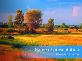 Vegetation Design Blue PowerPoint Template