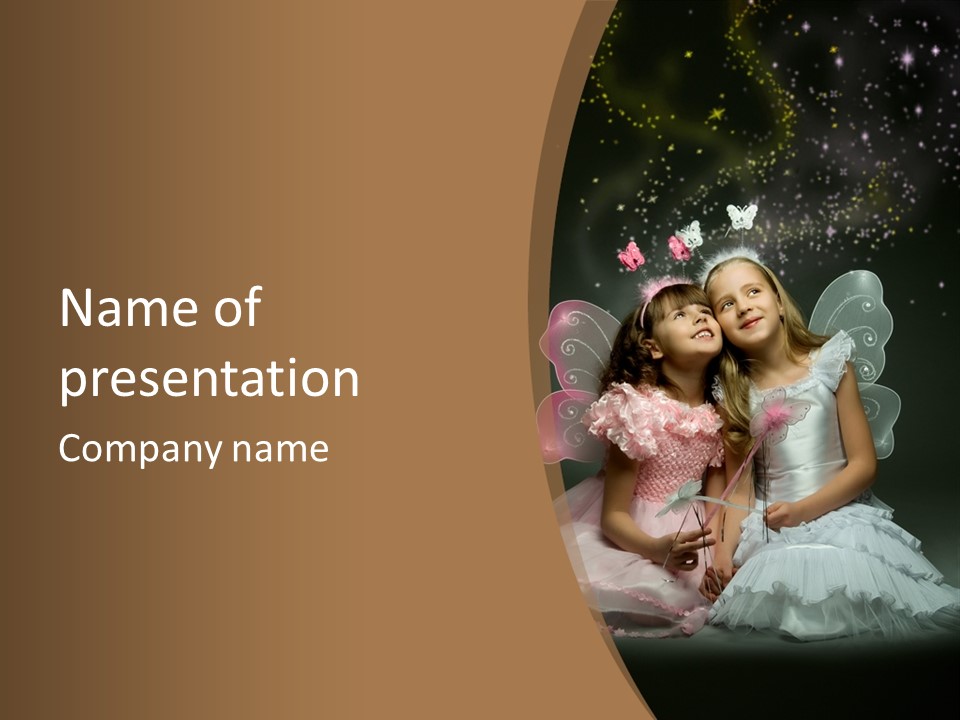 Cheerful Magic Girl PowerPoint Template