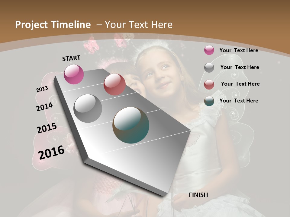 Cheerful Magic Girl PowerPoint Template