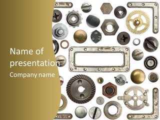 Cogwheel Background Rusty PowerPoint Template