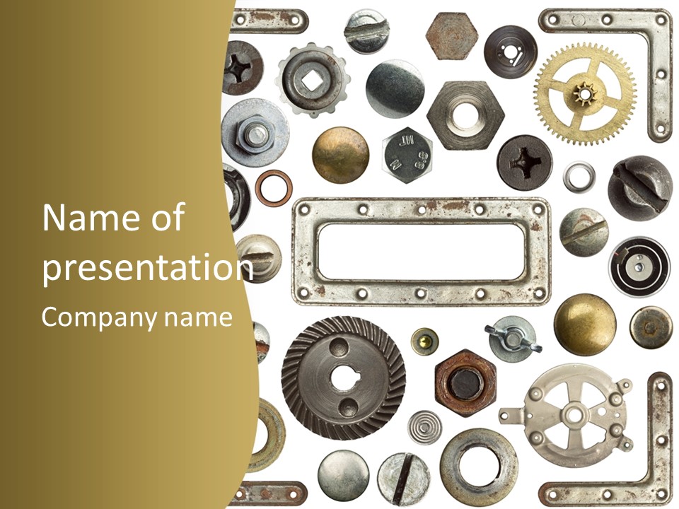 Cogwheel Background Rusty PowerPoint Template