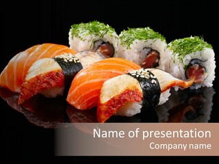 Slice Salmon Oriental PowerPoint Template