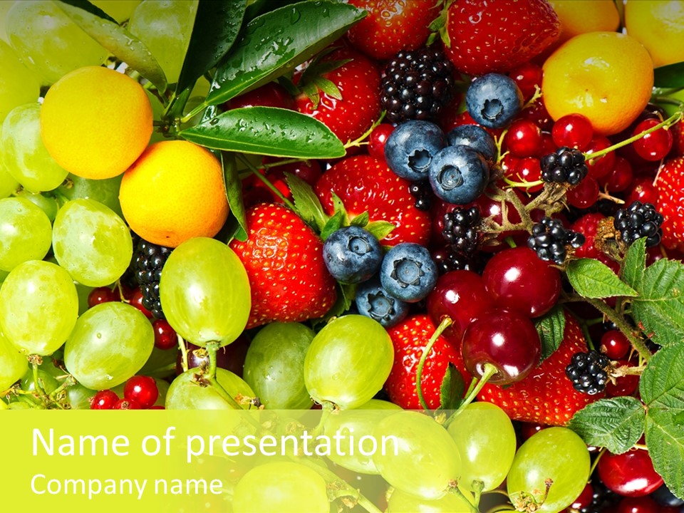 Black Green Eating PowerPoint Template