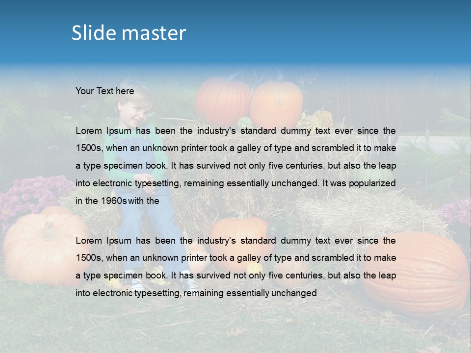 Child Autumn Harvest PowerPoint Template