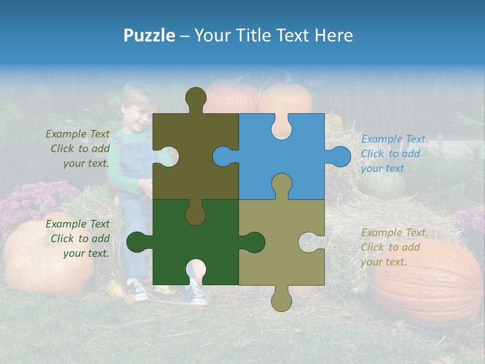 Child Autumn Harvest PowerPoint Template