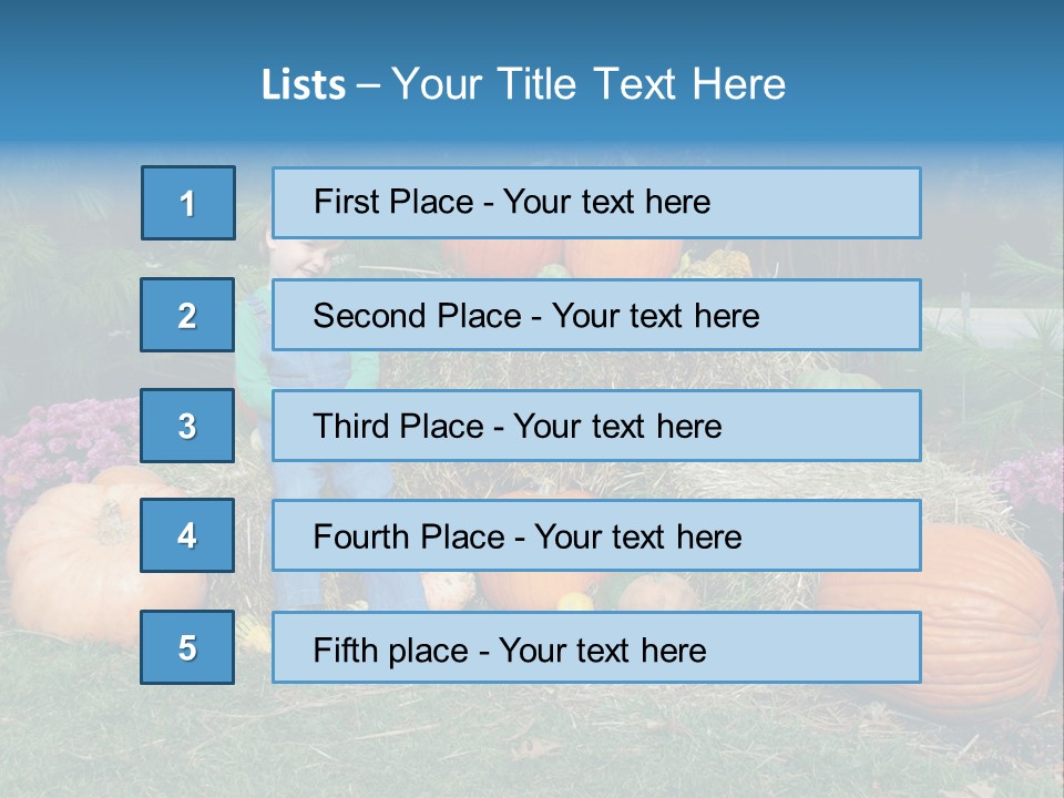 Child Autumn Harvest PowerPoint Template