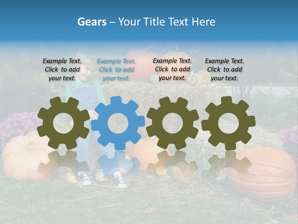 Child Autumn Harvest PowerPoint Template