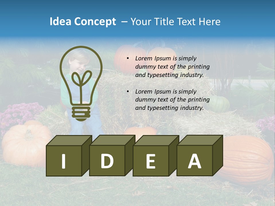 Child Autumn Harvest PowerPoint Template