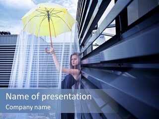 Girl Modern Building PowerPoint Template