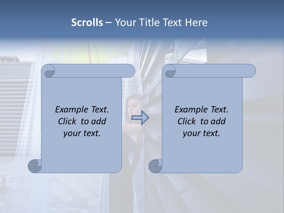 Girl Modern Building PowerPoint Template