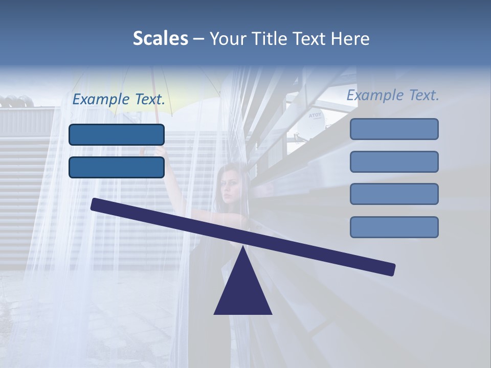 Girl Modern Building PowerPoint Template
