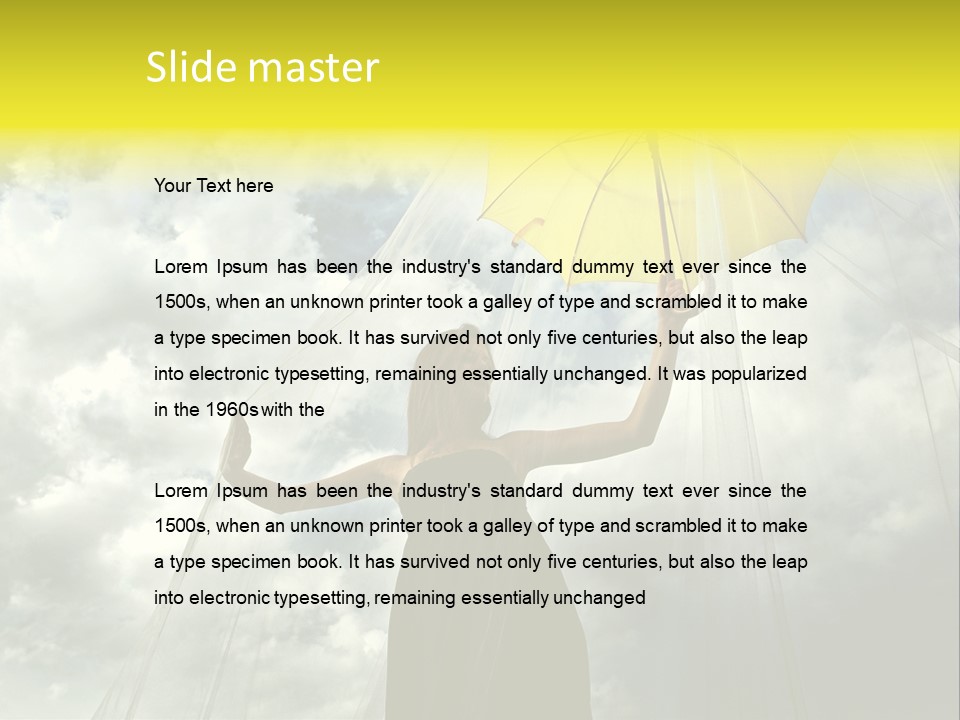 Umbrella Dress Standing PowerPoint Template