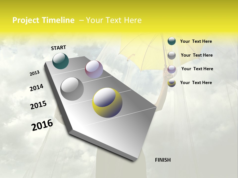 Umbrella Dress Standing PowerPoint Template