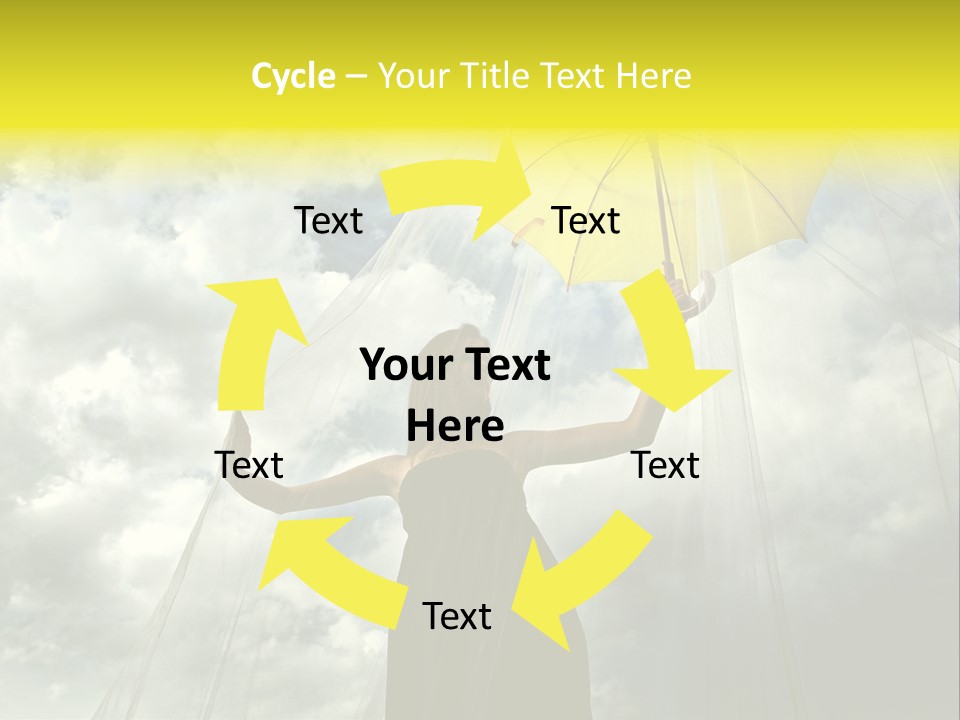 Umbrella Dress Standing PowerPoint Template