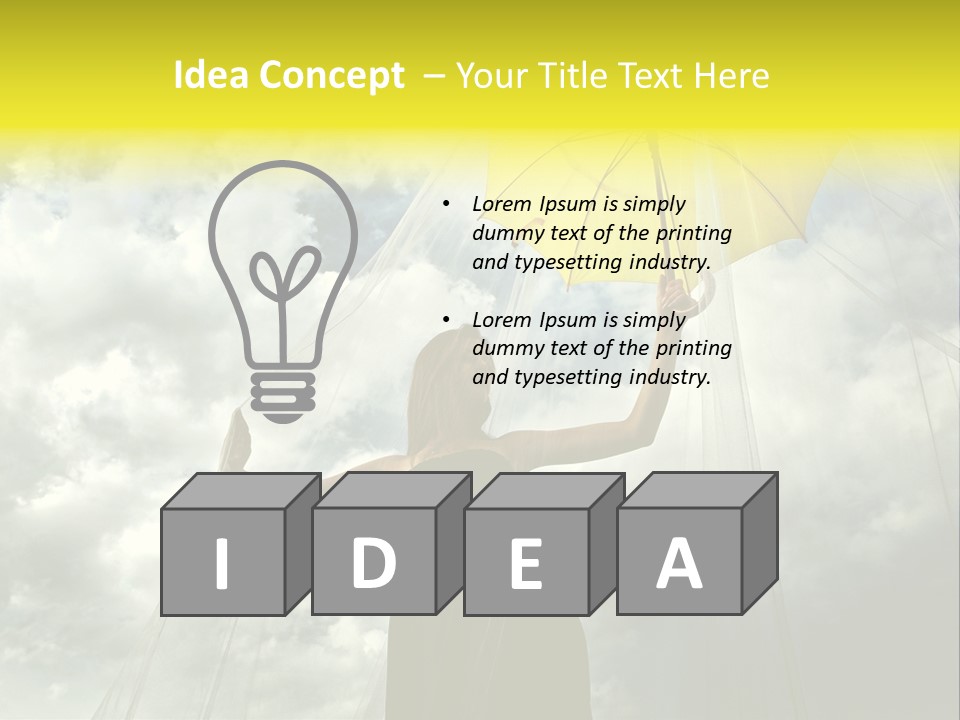 Umbrella Dress Standing PowerPoint Template