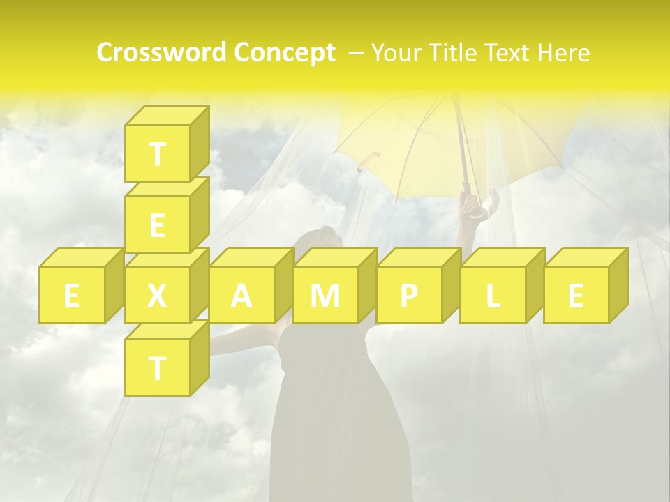 Umbrella Dress Standing PowerPoint Template