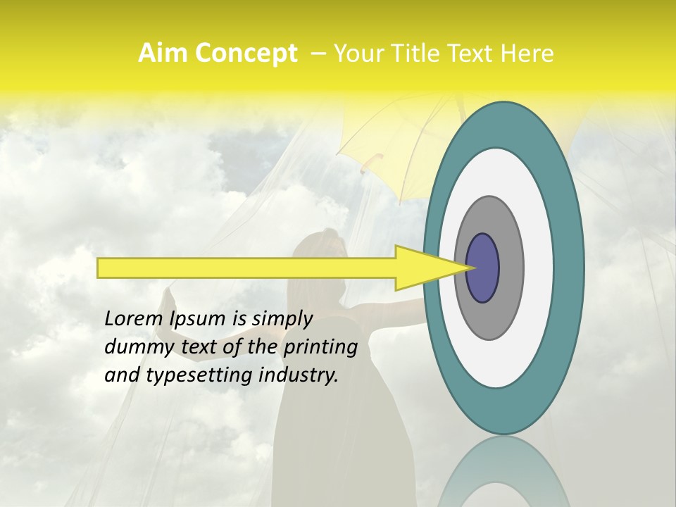 Umbrella Dress Standing PowerPoint Template