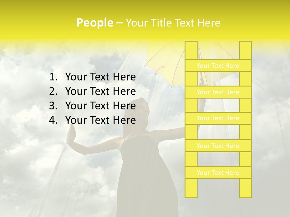 Umbrella Dress Standing PowerPoint Template