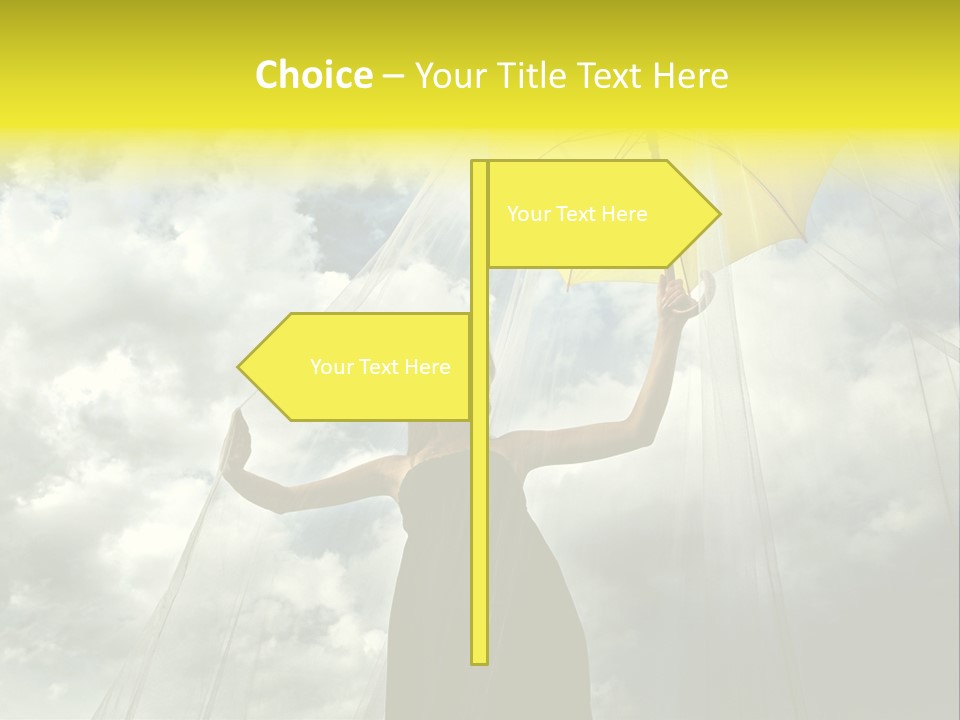 Umbrella Dress Standing PowerPoint Template