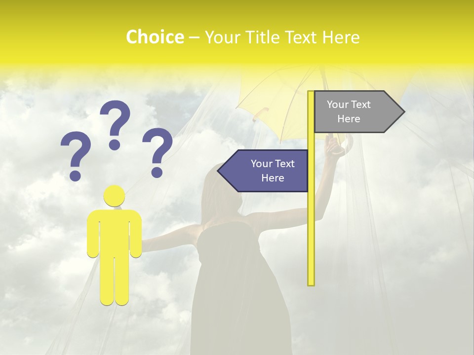 Umbrella Dress Standing PowerPoint Template