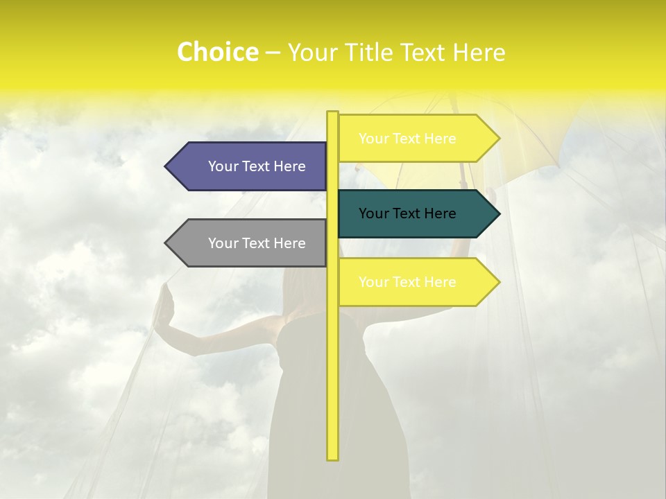 Umbrella Dress Standing PowerPoint Template