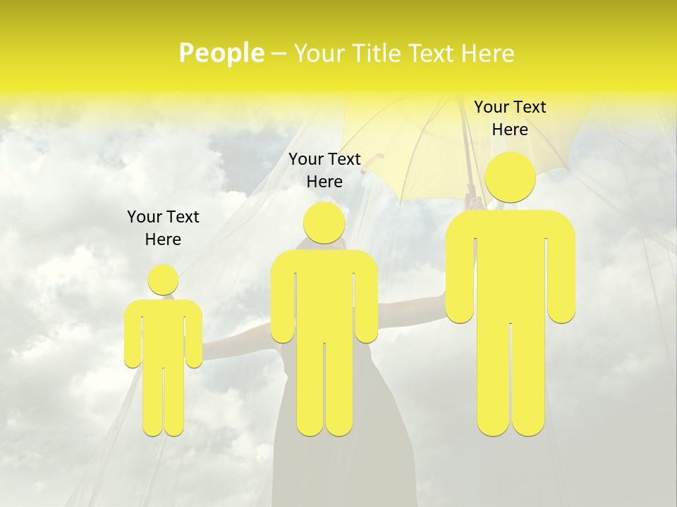 Umbrella Dress Standing PowerPoint Template