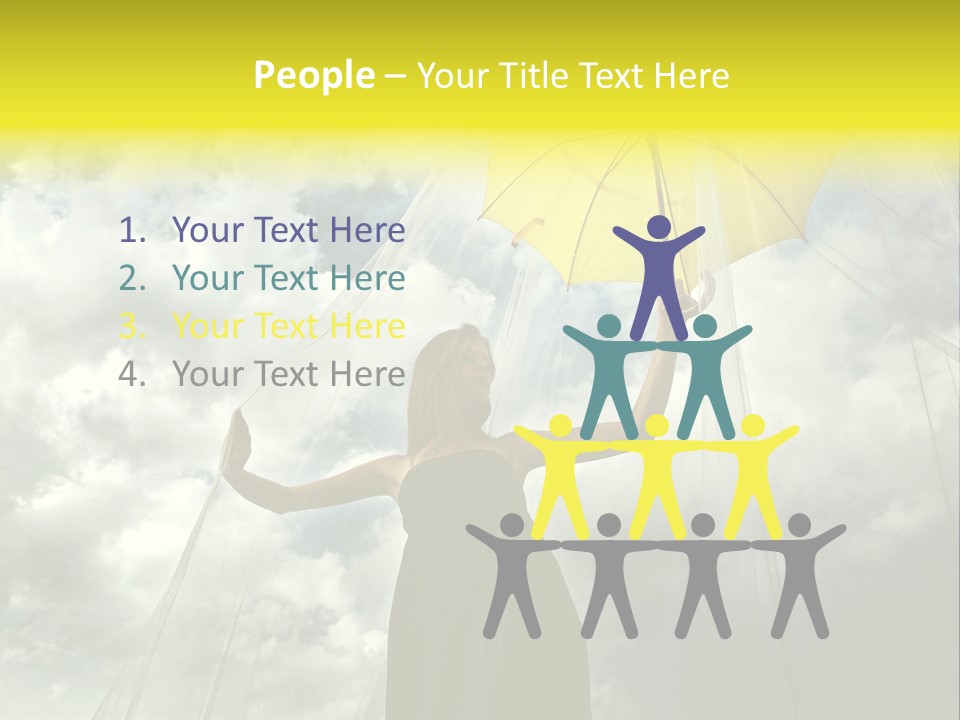 Umbrella Dress Standing PowerPoint Template