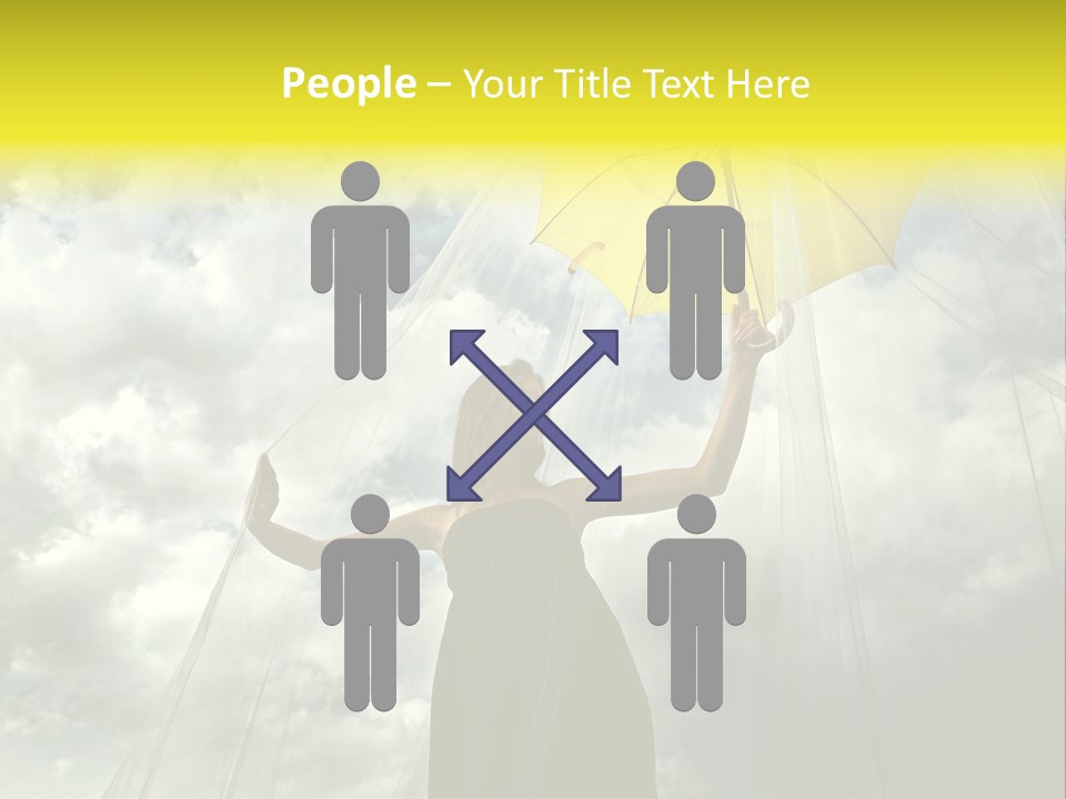 Umbrella Dress Standing PowerPoint Template