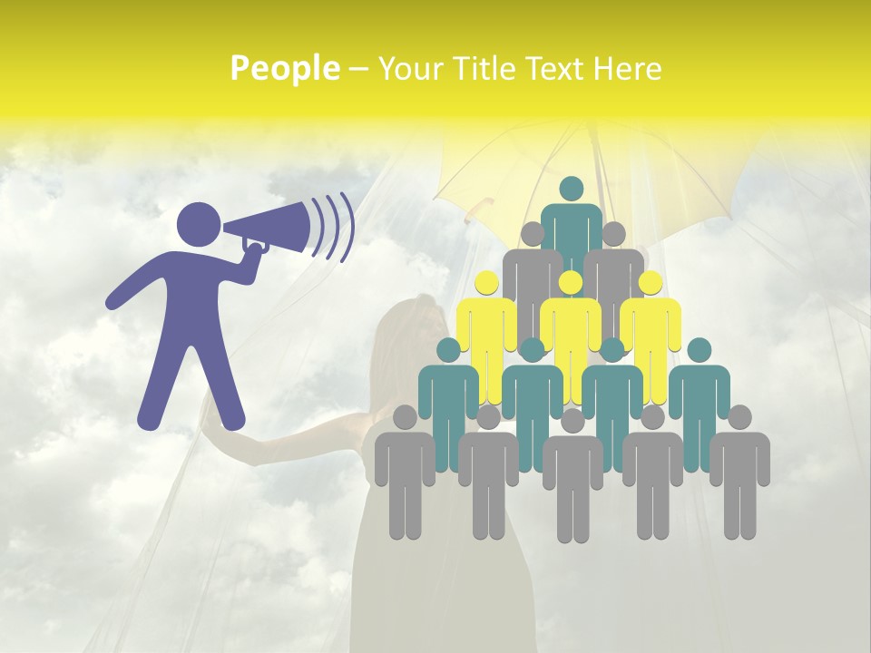 Umbrella Dress Standing PowerPoint Template