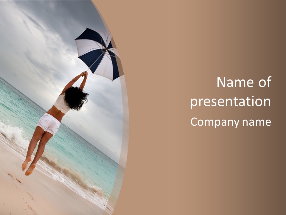 Gloomy Beach Dull PowerPoint Template