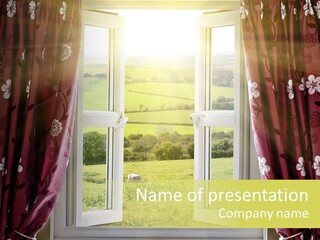 Air Beams Drapes PowerPoint Template