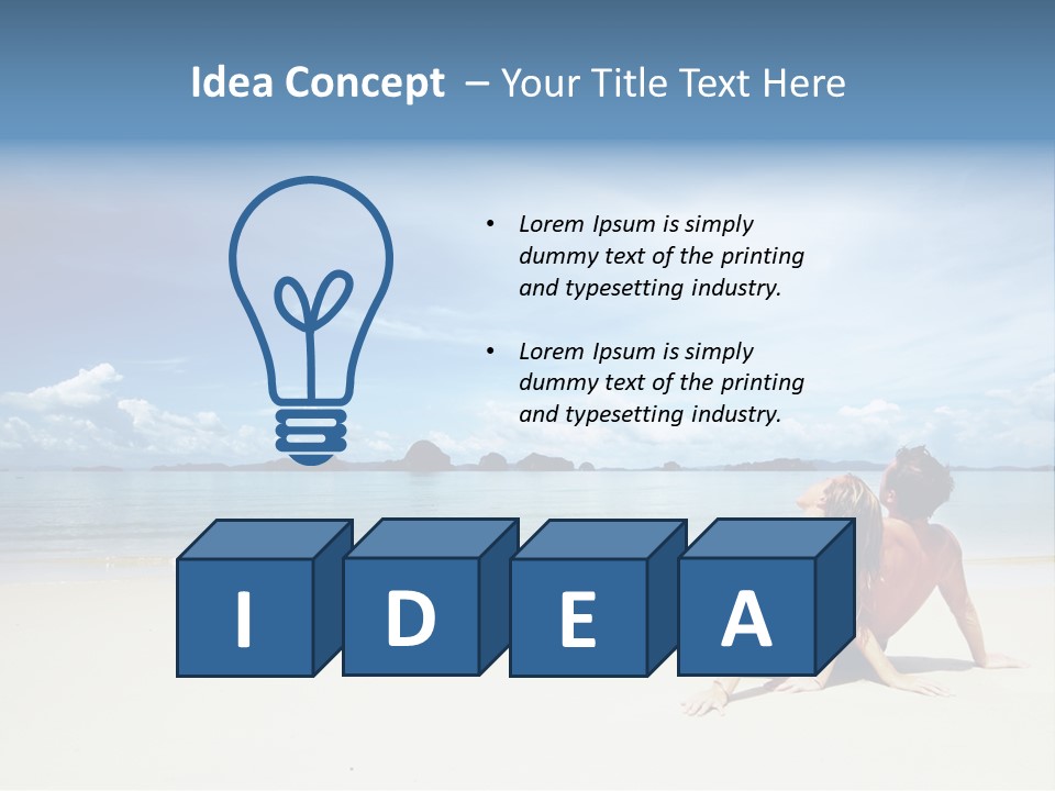 Sunlight Happiness Beach PowerPoint Template