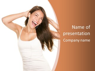 Sexy Earphones Mixed PowerPoint Template