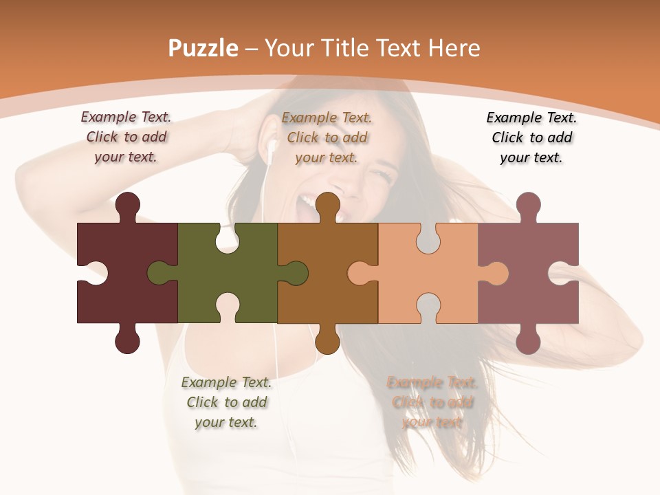 Sexy Earphones Mixed PowerPoint Template