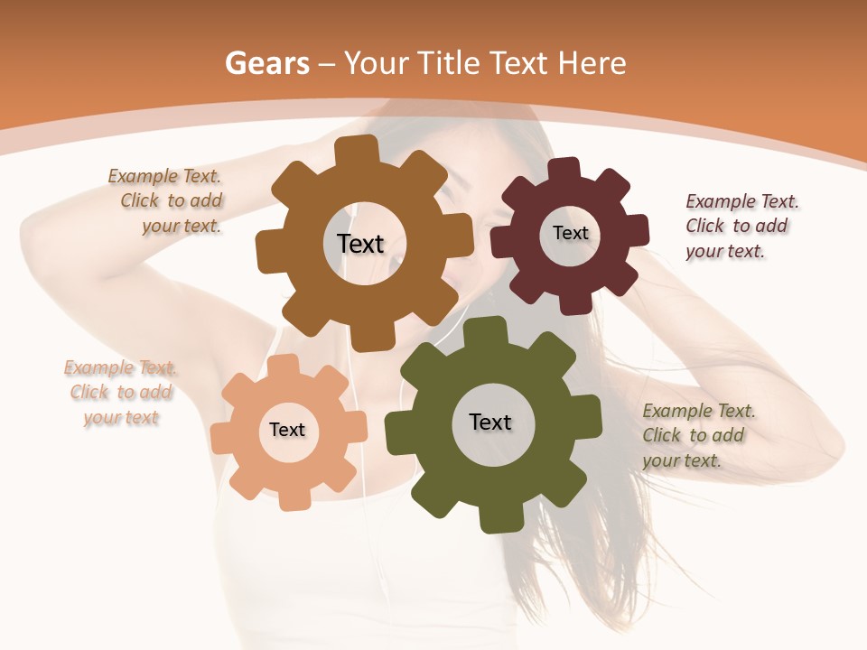 Sexy Earphones Mixed PowerPoint Template