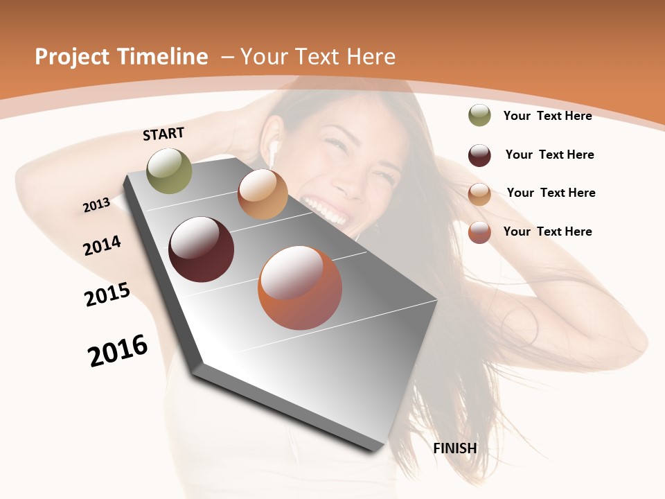 Sexy Earphones Mixed PowerPoint Template