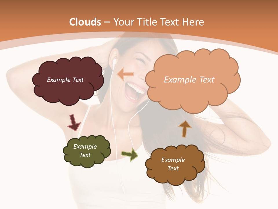 Sexy Earphones Mixed PowerPoint Template