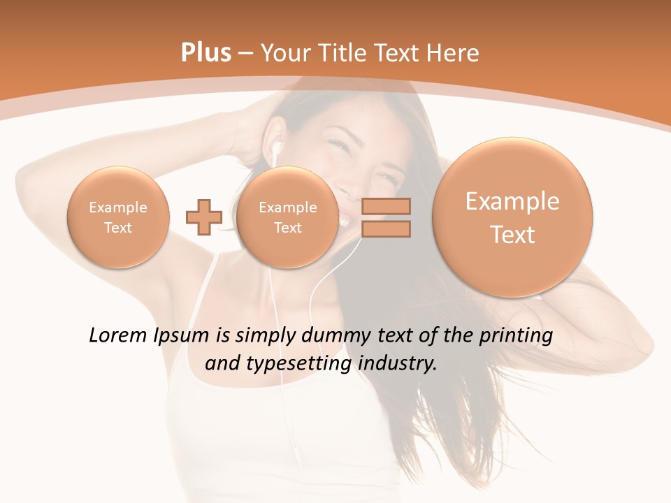 Sexy Earphones Mixed PowerPoint Template