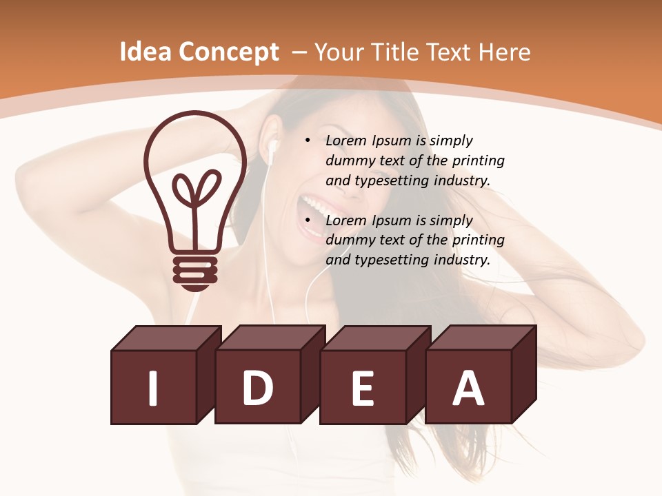 Sexy Earphones Mixed PowerPoint Template