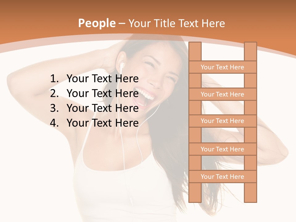 Sexy Earphones Mixed PowerPoint Template