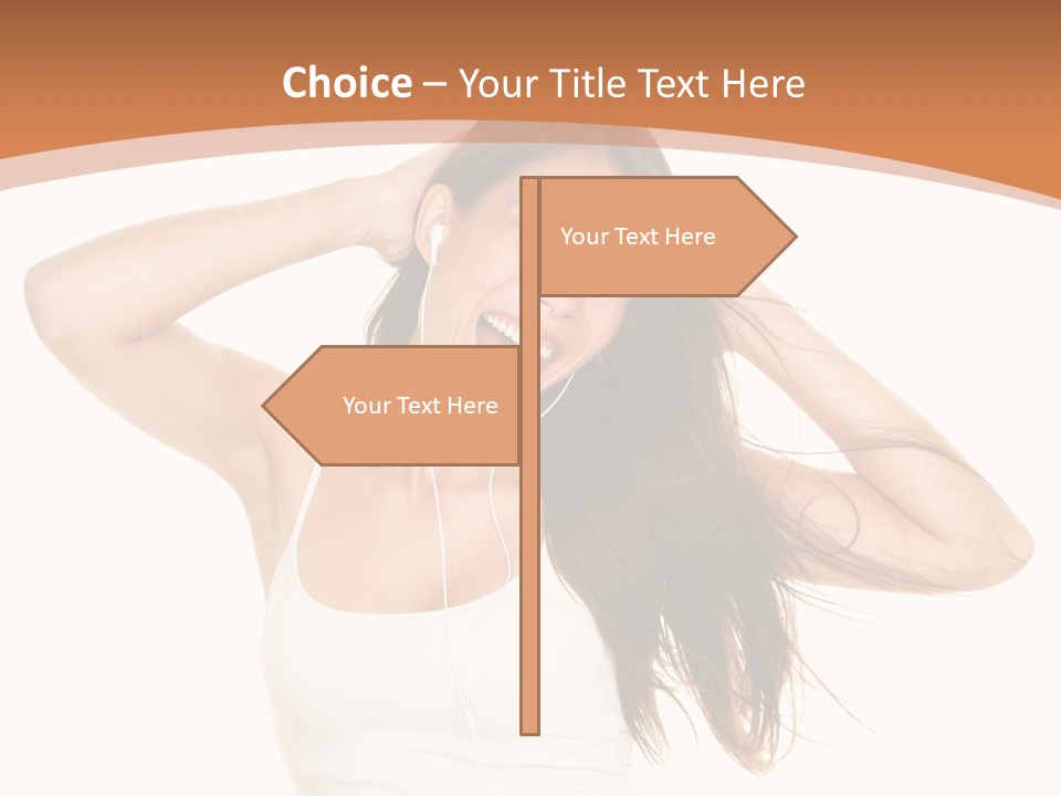 Sexy Earphones Mixed PowerPoint Template