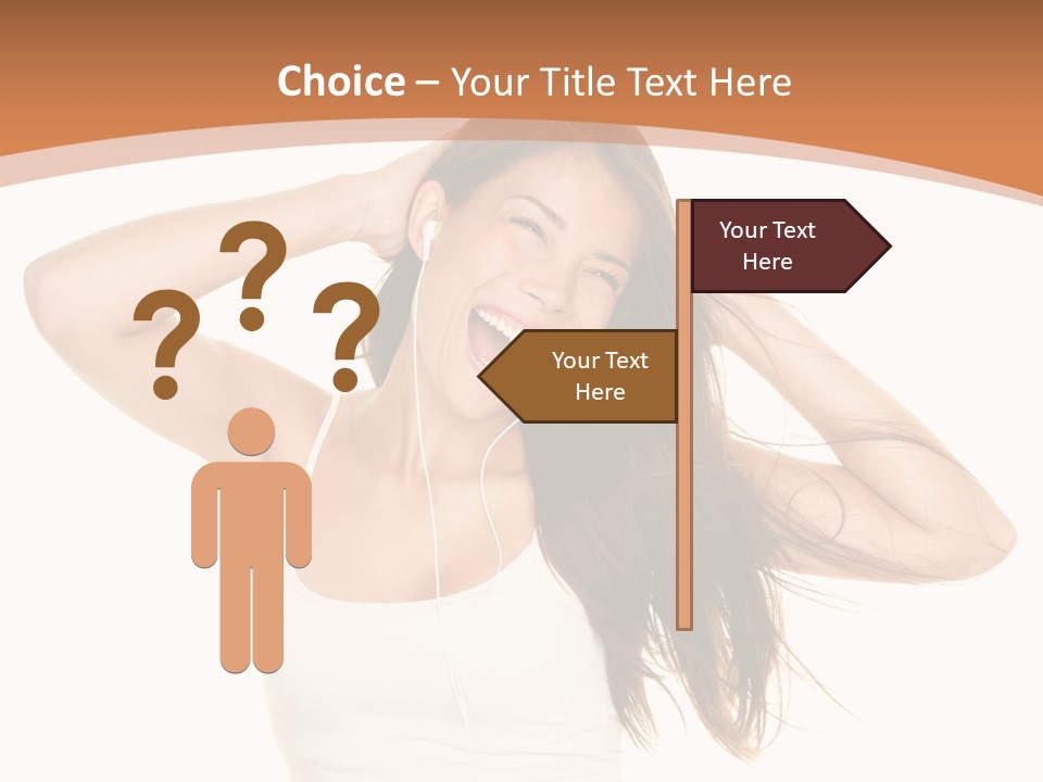 Sexy Earphones Mixed PowerPoint Template